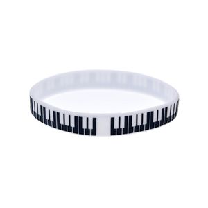 100pcs Bracelet en caoutchouc en silicone clé piano idéal à utiliser dans tous les avantages cadeaux pour les fans de musique262f