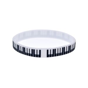 100pcs Bracelet en caoutchouc en silicone clé piano idéal à utiliser dans tous les avantages cadeaux pour les fans de musique 237d