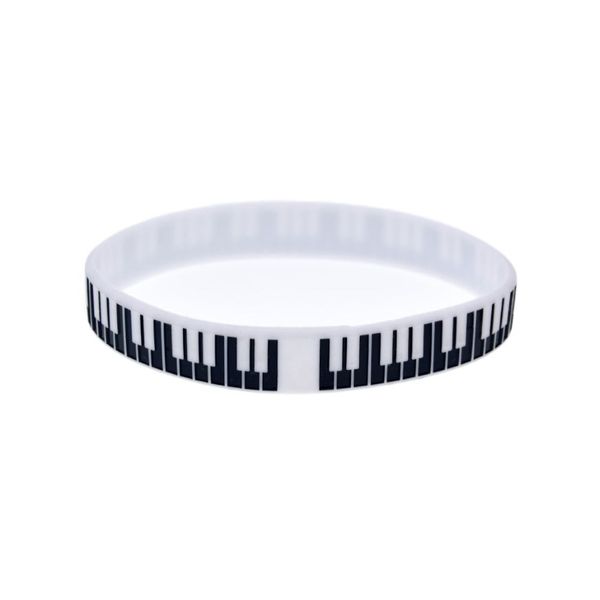 100pcs Bracelet en caoutchouc en silicone clé piano idéal à utiliser dans tous les avantages cadeaux pour les fans de musique262f