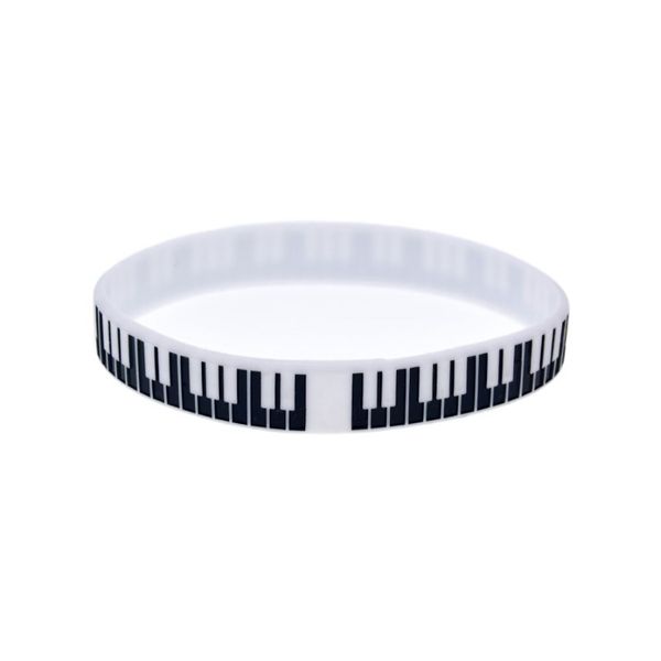 100pcs Bracelet en caoutchouc en silicone clé piano idéal à utiliser dans tous les avantages cadeaux pour les fans de musique 282b