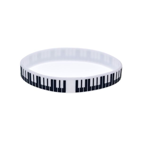 100pcs Bracelet en caoutchouc en silicone clé piano idéal à utiliser dans tous les avantages cadeaux pour les fans de musique293j