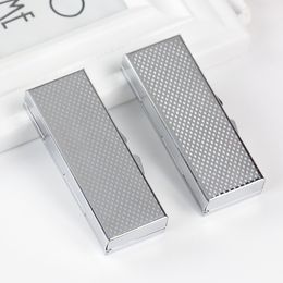 Contenitore per pillole in metallo rettangolo bianco argento contenitore per pillole 100PCS DH2051