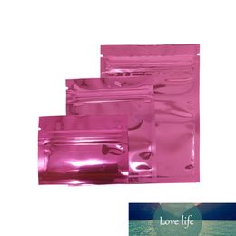 100 stks roze glanzende zelfzegel mylar folie tas hersalable aluminium folie pakket pouches retail
