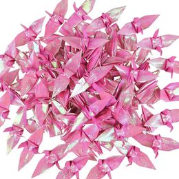 100 stcs roze premade origami papier kranen gevouwen 1000 Japanse origami kranen voor bruiloft verjaardagsfeestje babydouche huisdecoratie