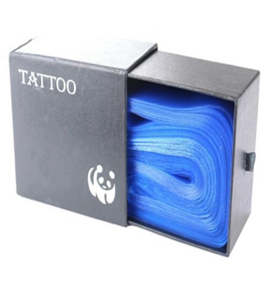 100 Uds. Clip de plástico azul para tatuaje mangas cubiertas bolsas suministro nuevo accesorio profesional para tatuaje accesorios de Tattoo2990238