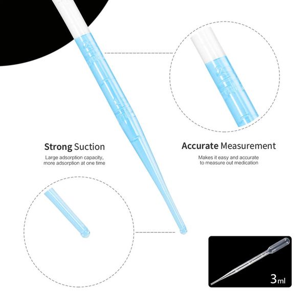 100pcs Pipets de transfert en plastique Prise des yeux, Pipettes Dispost Essential Huiles Pipettes Dropper Tool Science et Laboratoire