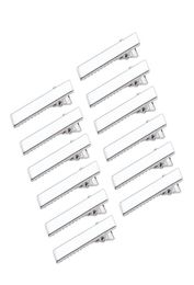 Pinces à cheveux crocodile plates en fer platine, 100 pièces, résultats de bricolage, accessoires pour cheveux, fabrication 34mm 46mm 57mm 77mm340y6418425