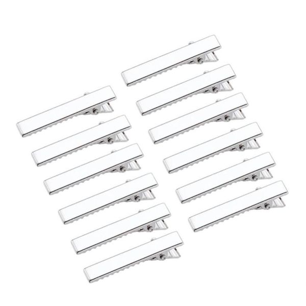 100pcs Platinum Iron Flat Alligator Clip Clip Résultats Accessoires de cheveux DIY Faire 34 mm 46 mm 57 mm 77 mm340y4984026