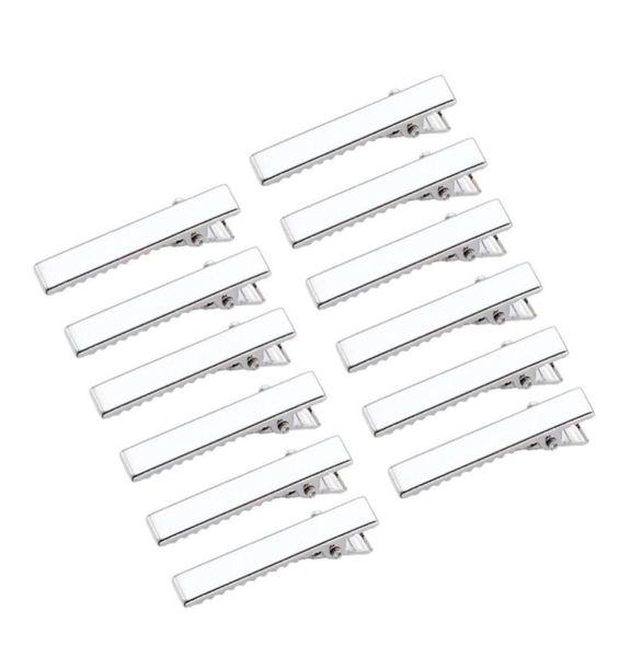 100pcs Platinum Iron Flat Alligator Clip Clip Résultats Accessoires de cheveux DIY Faire 34 mm 46 mm 57 mm 77 mm340y4534629