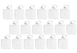 100pcs PO Keychain Rectangle transparent vide acrylique insert po