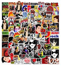 100 STKS Populaire Rock Roll Muziek Band Graffiti Stickers Punk Decals Gitaar Motor Skateboard Waterdicht Cool Sticker6750209