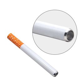 100pcs portable portable 78 mm 55 mm de tabac métallique Herbe Fumer Pipes un frappeur Poche en acier tuyau à main fumée bouffée tube de cigarette tube en aluminium