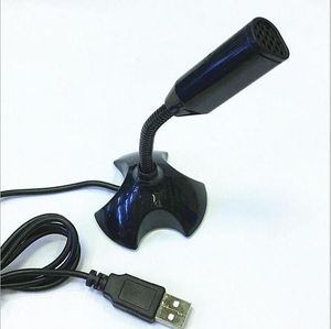 100 Uds micrófono portátil de estudio de voz Mini USB micrófono con soporte para micrófonos de ordenador