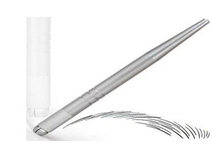 100 stcs professionele 3D zilver permanente wenkbrauw microblade pen borduurwerk tattoo handmatige pen met hoge quallity8441531