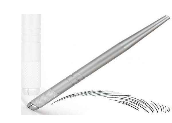 100pcs Professional 3D Silver Permanent Earnrow Microblade Pen Brodery Tattoo Manual stylo with High Quallity8441531