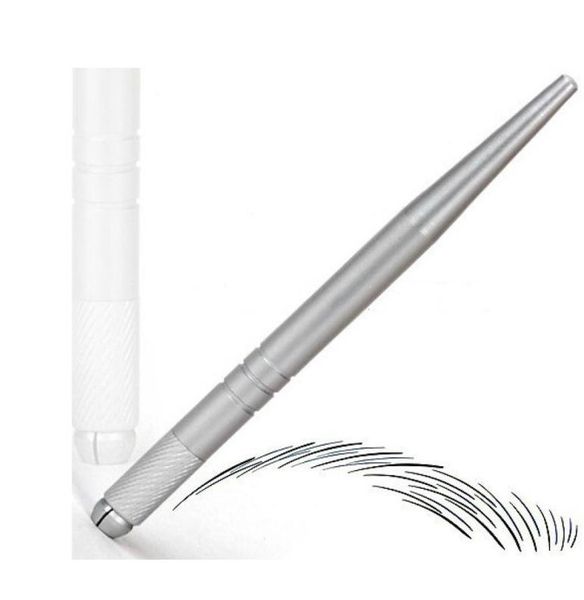 100pcs Professional 3D Silver Permanent Earnrow Microblade Pen Brodery Tattoo Manual stylo with High Quallity6975881
