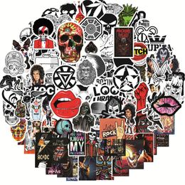 100 stcs punk rock stickers rock- en rolmuzieksticker vinyl waterdichte stickers metalen band voor waterfles laptop skateboard computertelefoon volwassenen tieners kinderen c136108