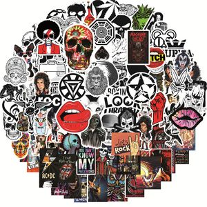 100pcs Punk Rock Stickers Rock and Roll Music Sticker Vinyl Imperproof Decals Metal Band For Water Bottle ordinateur portable Skateboard Computer T￩l￩phone Adults Teens Kids C136108