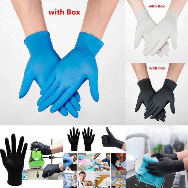 100pcs gants en caoutchouc pur nitrile cuisine / hôtel / restaurant / protection de sécurité médicale gants jetables hommes / femmes gants propres