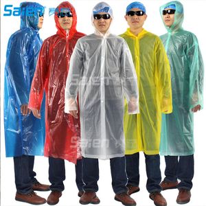 100 piezas de PVC engrosado ponchos de lluvia transparentes, impermeable de emergencia Poncho impermeable Festivales de lluvia Camping senderismo (transparente) DHL gratis