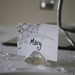 Gratis verzending 100 stks kwaliteit kristal diamant place card houder bruiloft gunsten partij tabel nummer houder souvenir levert gunsten