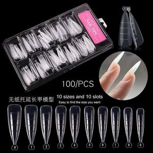 100pcs Construction rapide et pointes de moule à ongles Nail Double formes d'extension de doigt art ongle UV Extension Gel Finger Stiletto Nails