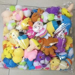100 stks willekeurige stijlen pluche speelgoed 5-15 cm teddybeer duck chick varken paardenhond schapen schattige zachte gevulde dieren poppen voor kinderen kerstcadeau