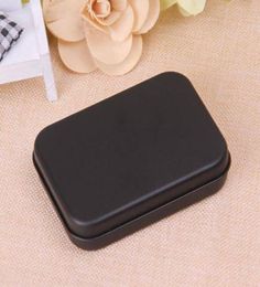 100pcs Rectangle Tin Box Black Metal Continer Boîtes en étain