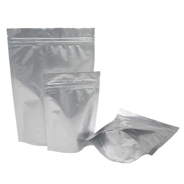 100pcs feuille d'aluminium recyclable debout fermeture à glissière sac d'emballage à glissière mylar sacs de stockage des aliments au détail paquet de café de haute qualité po256t
