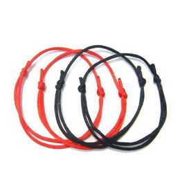 100 Uds. Pulsera de la suerte de Kabbalah de hilo rojo y negro ajustable contra el mal de ojo Success213T