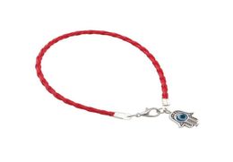 100pcs Red Leathoid Traided String Kabbalah Evil Eye Hamsa Hand Charms Bracelets 20cm hommes et femmes Bracelet chanceux en cuir259o955875427