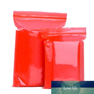 Sac en plastique rouge auto-scellant, 100 pièces, réutilisable, anti-poussière, articles divers, artisanat, fermeture éclair, emballage de stockage