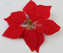 100pcs Poinsetttia rouge Poinsettia Heads Flowers Dia20CM787quot Flower Artificial 4114169