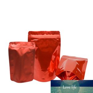 100 Pcs Rouge Stand Up Aluminium Foil Zip Lock Thermoscellage Sac D'emballage Recyclable Snacks Noix Paquet Sac