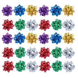 100 stks reflecterende gift trekbogen zelfklevende gift wrap bogen (willekeurige kleur) 210610