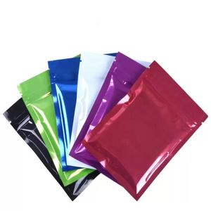 100 stks Hersluitbare Kleurrijke Zip Lock Verpakking Zakken Mylar Aluminiumfolie Verpakking Pouch Verschillende Maten Voedsel Opslag Bags263o