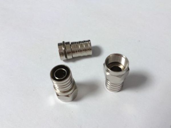 100pcs RG6 F mecanografía la encrespadura en el conector para el adaptador del cable coaxial de la TV