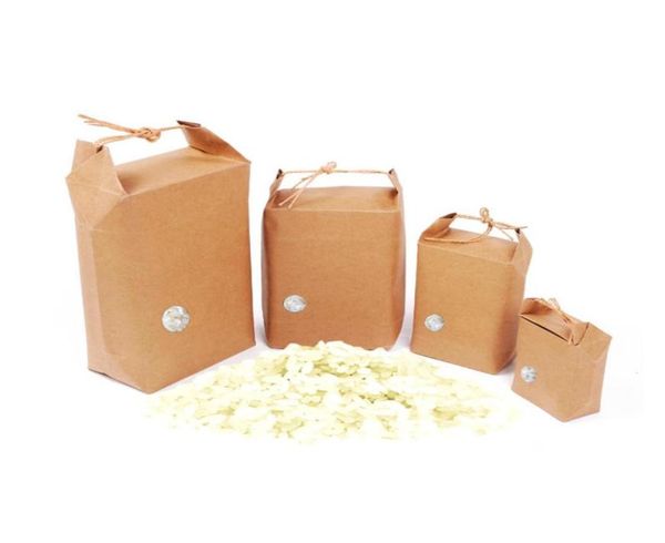 100 Uds. Embalaje de papel de arroz, bolsas de papel de cartón para té, almacenamiento de alimentos para bodas, bolsa de embalaje de papel kraft de pie 64555605602781