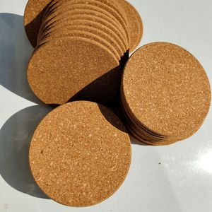 100 stks Ronde Houten Cork Onderzetters 10 * 10 * 0.3cm Matten Pads Houten Plant Coaster Cork Absorbent Corked Mat Zachte Tafel Board voor Keuken Hot Selling Cup Pad