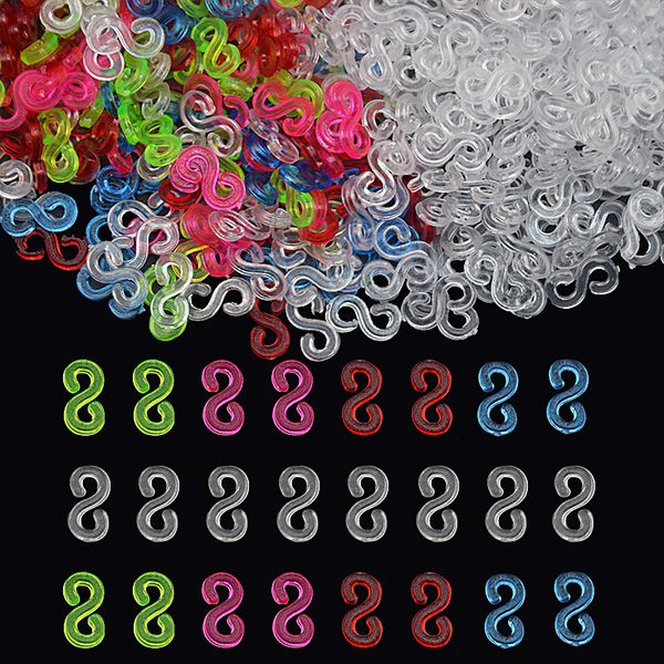 100pcs S Clips Hook Plastic Crochet pour charme Bracelet Brilaise Kit de bricolage Bijoux Faire des accessoires ACCESSOIRE