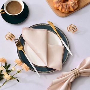 Serviettes de table carrées en Satin, 30x30cm, 100 pièces, tissu doux ajouré, pour Table de dîner, fête de mariage, cuisine, 231225