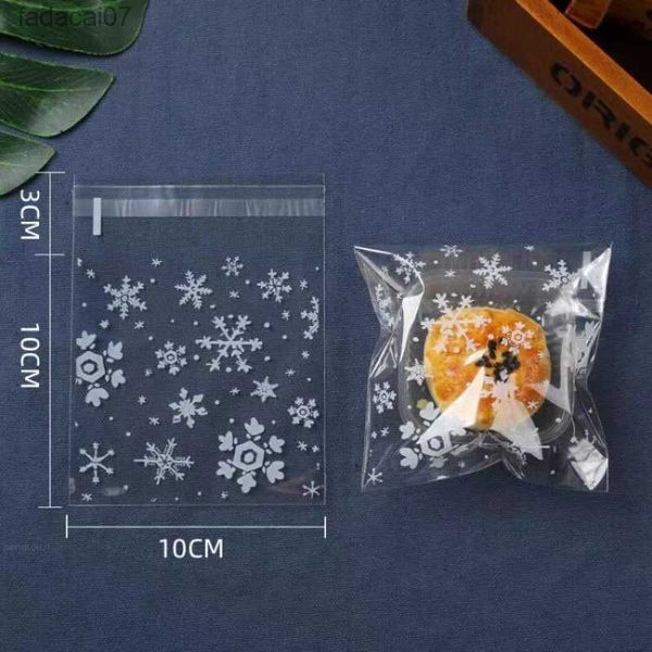 100 pcs Auto-Adhésif Cookie Emballage Sac En Plastique Transparent Cellophane Flocon De Neige En Plastique Transparent DIY Cadeau Décoration Sac L230620