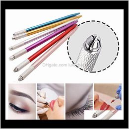 100 stcs semi-permanent make-up pen 3D borduurwerk make-up handleiding Tool tattoo wenkbrauw microblade pen 5 kleuren jdpru w95rk