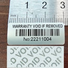 100pcs Numéro de série Garantie Joint Sceau Bar Code de sécurité Étiquette étiquette de sécurité Autocollant de sécurité Vide Représenter à gauche Proof Tamper Couvercle évident