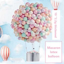 100pcs / set 10 pouces épaissi 2.2g ballons d'anniversaire décoration de fête décoration de mariage bonbons macarone ballons 211216