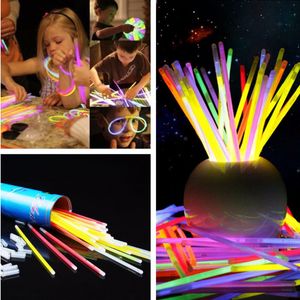 100 pièces/ensemble 8 couleurs lumineux coloré bâtons lumineux jouets Fluorescence lumière néon événement fête fête fournitures Concert décor