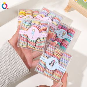 100 stcs/set schattige meisjes lint elastische haarbands scrunchies paardenstaarthouder rubberen bands haarbanden zoete kinderen haar touw haaraccessoires 1839