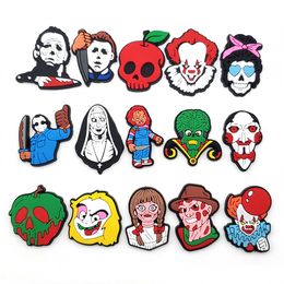 100 stks / set Halloween Schoen Charms Klomp Charm Fit voor Schoenen en Polsband Armband Decoratie Party Gifts Kids Gift