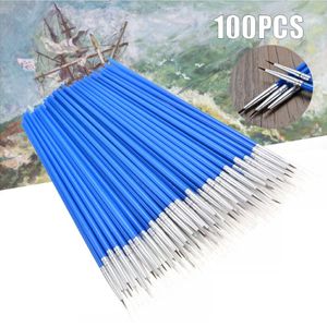 100 pièces ensemble Micro Extra fin détail Art artisanat pinceaux pour peinture à l'huile traditionnelle chinoise Q1107201D