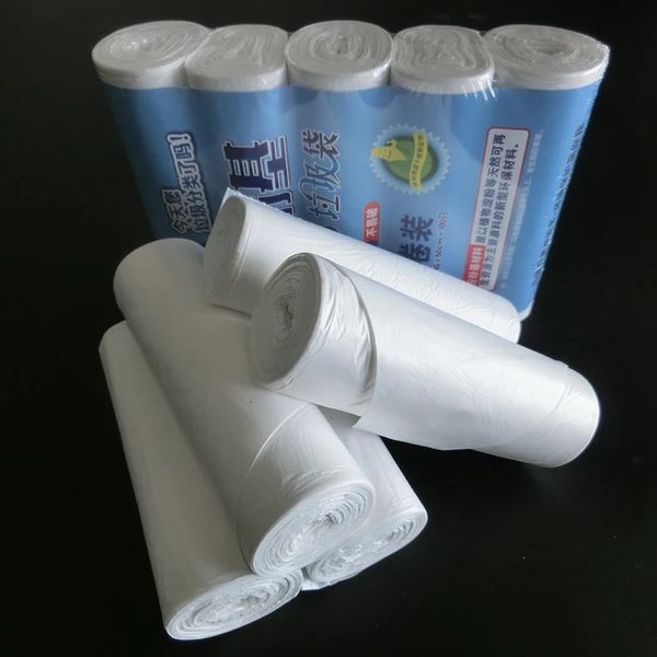 100 pièces/ensemble sacs poubelles biodégradables transparents jetables cuisine nettoyage des toilettes Protection de l'environnement sacs à ordures en plastique 240125
